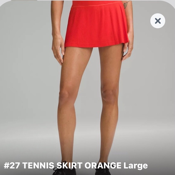 TENNIS SKIRT ORANGE IN EUC Large - Picture 1 of 1